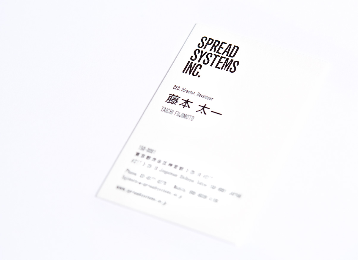 SPREAD SYSTEMS INC. name card